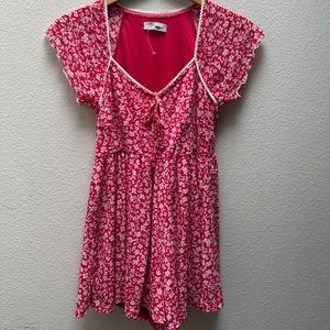 Urban Outfitters Pink and White Floral Romper